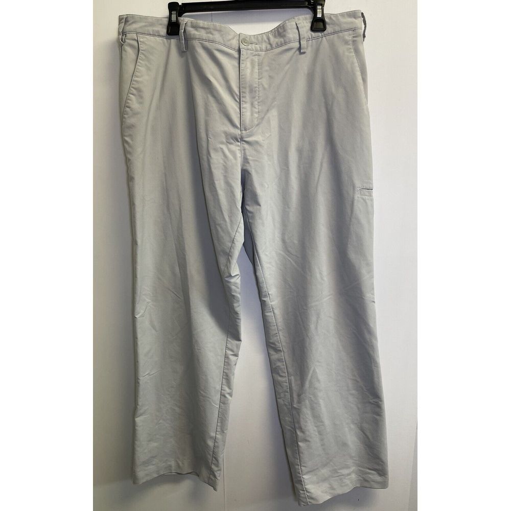 Adidas Mens Performance Golf Straight Leg Pants 38X31 Grey Stretch Side Pocket